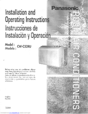 Panasonic CW-C52RU Installation And Operating Instructions Manual