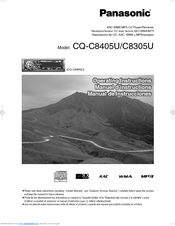 Panasonic CQC8305U - AUTO RADIO/CD DECK Operating Instructions Manual