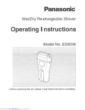 Panasonic ES8036N Operating Instructions Manual