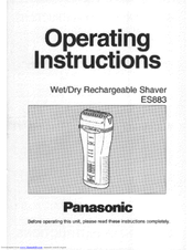 Panasonic ES883S Operating Operating Instructions Manual