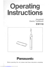 Panasonic EW-118 Operating Instructions Manual