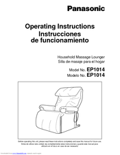 Panasonic EP1014PA1 - MASSAGE LOUNGER - MULTI-LANG Operating Instructions Manual