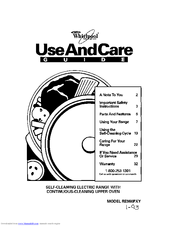 Whirlpool RE960PXY Use And Care Manual