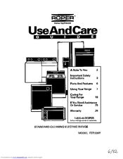 Whirlpool FEP330Y Use And Care Manual