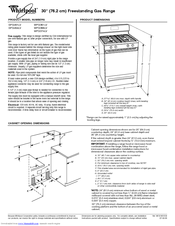 Whirlpool WFG361LV Dimensions And Installation Information