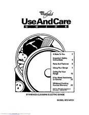 Whirlpool RF314PXY Use And Care Manual