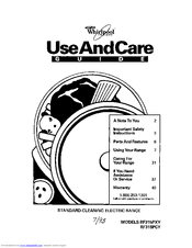 Whirlpool RF315PXY Use And Care Manual