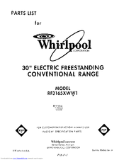 Whirlpool RF3165XWG1 Parts List