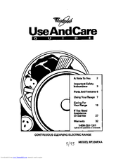 Whirlpool RF330PXA Use And Care Manual