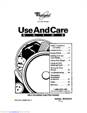 Whirlpool RF3663XD Use And Care Manual