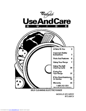 Whirlpool RF376PCY Use And Care Manual