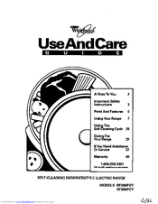Whirlpool RF396PXY Use And Care Manual