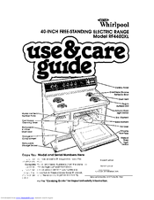 Whirlpool RF4400XL Use And Care Manual