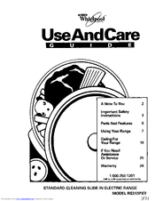 Whirlpool RS313PXY Use And Care Manual