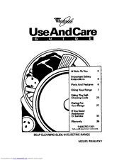 Whirlpool RS363PXYQ0 Use And Care Manual