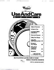 Whirlpool RS385PXB Use And Care Manual