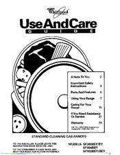 Whirlpool SF304BSY Use And Care Manual