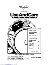 Whirlpool SF314PEA Use And Care Manual