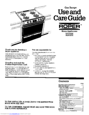 Whirlpool SGP335X Use And Care Manual