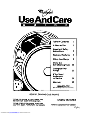 Whirlpool SS385PEB Use And Care Manual