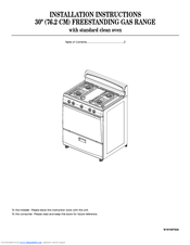 Whirlpool TGP305TQ Installation Instructions Manual