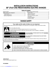 Whirlpool MER8875W Installation Instructions Manual
