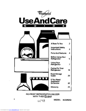 Whirlpool 4ED25DQ Use And Care Manual