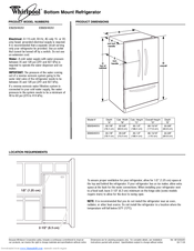 Whirlpool EB9SHKXV Dimensions And Installation Information