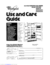 Whirlpool ED19AK Use And Care Manual