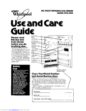 Whirlpool ET16JMXL Use And Care Manual