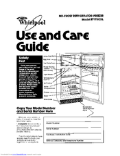 Whirlpool ET17SCXL Use And Care Manual