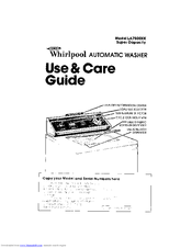 Whirlpool LA7500XK Use & Care Manual