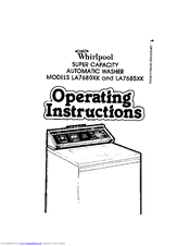 Whirlpool LA768OXK Operating Instructions Manual