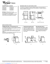 Whirlpool WTW57ESV Series Dimensions And Installation Information