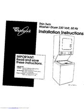Whirlpool 50-Hz Models Installation Instructions Manual