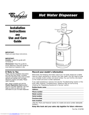Whirlpool HD1000XSC7 Installation Instructions And Use And Care Manual