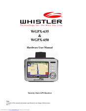 Whistler Whistler WGPX-650 Hardware User Manual