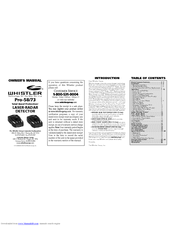 Whistler Pro-58 Owner's Manual