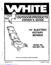 White Outdoor Products 183-387-190 Owner's Manual