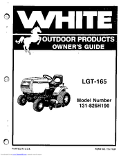 White Outdoor Products 131-826H190 Owner's Manual