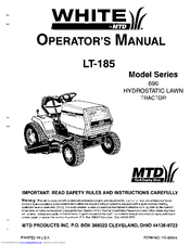 White LT-185 Operator's Manual