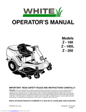 White Outdoor 180, 180L, 200 Operator's Manual