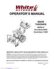 White Outdoor Snow Boss 850W Operator's Manual