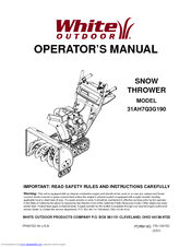 White Outdoor 31AH7Q3G190 Operator's Manual