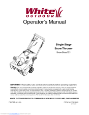 White Outdoor Snow Boss 721 Operator's Manual