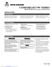 White Rodgers Comfort-Set 1F94-371 Installation &  Configuration Manual