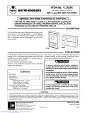 White Rodgers 1D30 Installation Instructions Manual