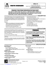 White Rodgers 1F81-71 Installation And Operation Instructions Manual