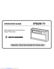 White Rodgers 1F92W-71 Operation Manual