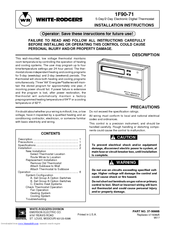 White Rodgers 1F90-71 Installation Instructions Manual